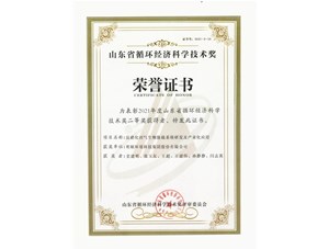 热烈祝贺彩神彩票环境集团获得2021年度山东省循环经济科学技术奖二等奖